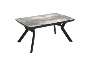 Išskleidžiamas valgomojo stalas Robat 160 / Cosmos High Gloss, Pilkas (marmuro raštas)