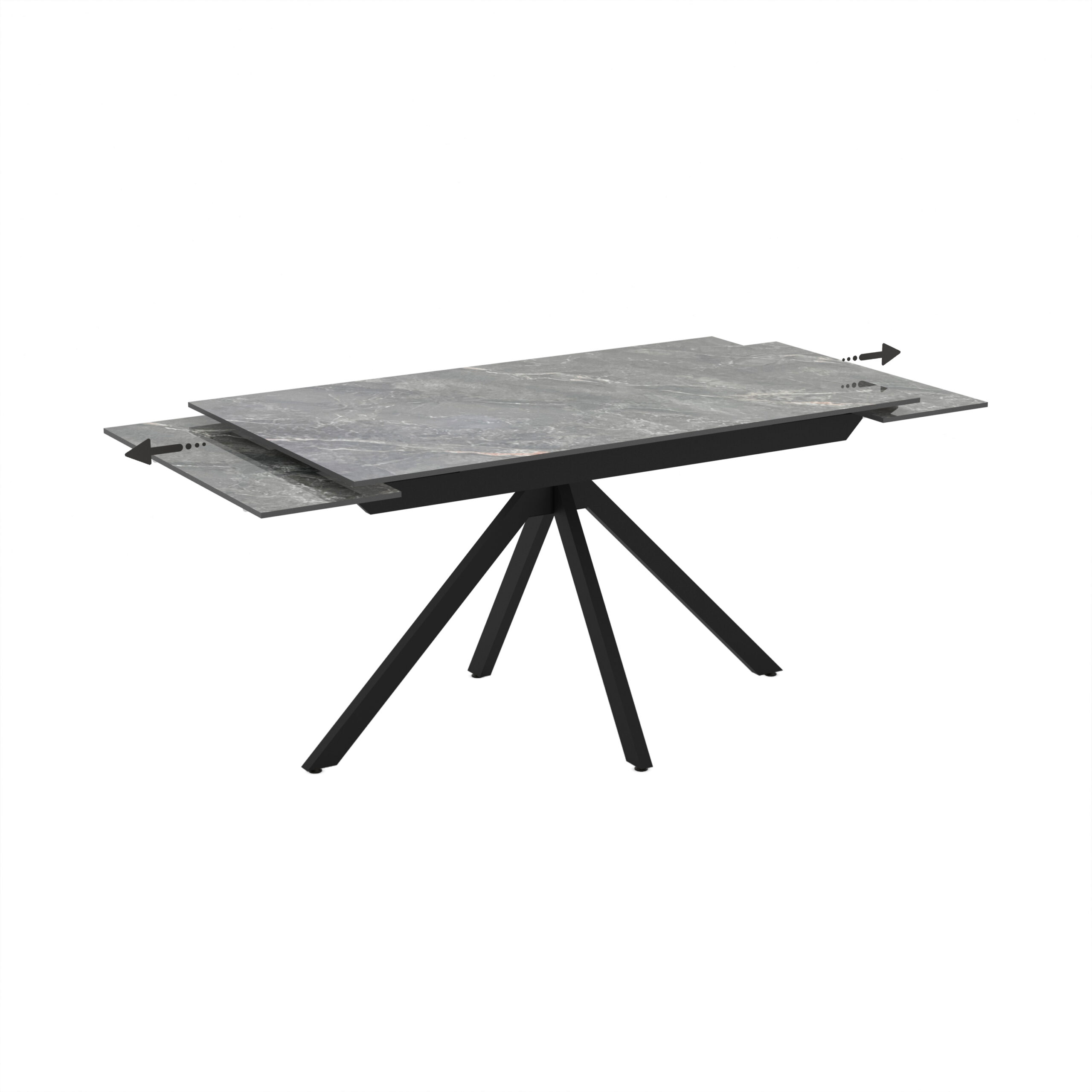 Stačiakampis išskleidžiamas valgomojo stalas Perla 140 / Keramika - Shadow - Vaizdas 2