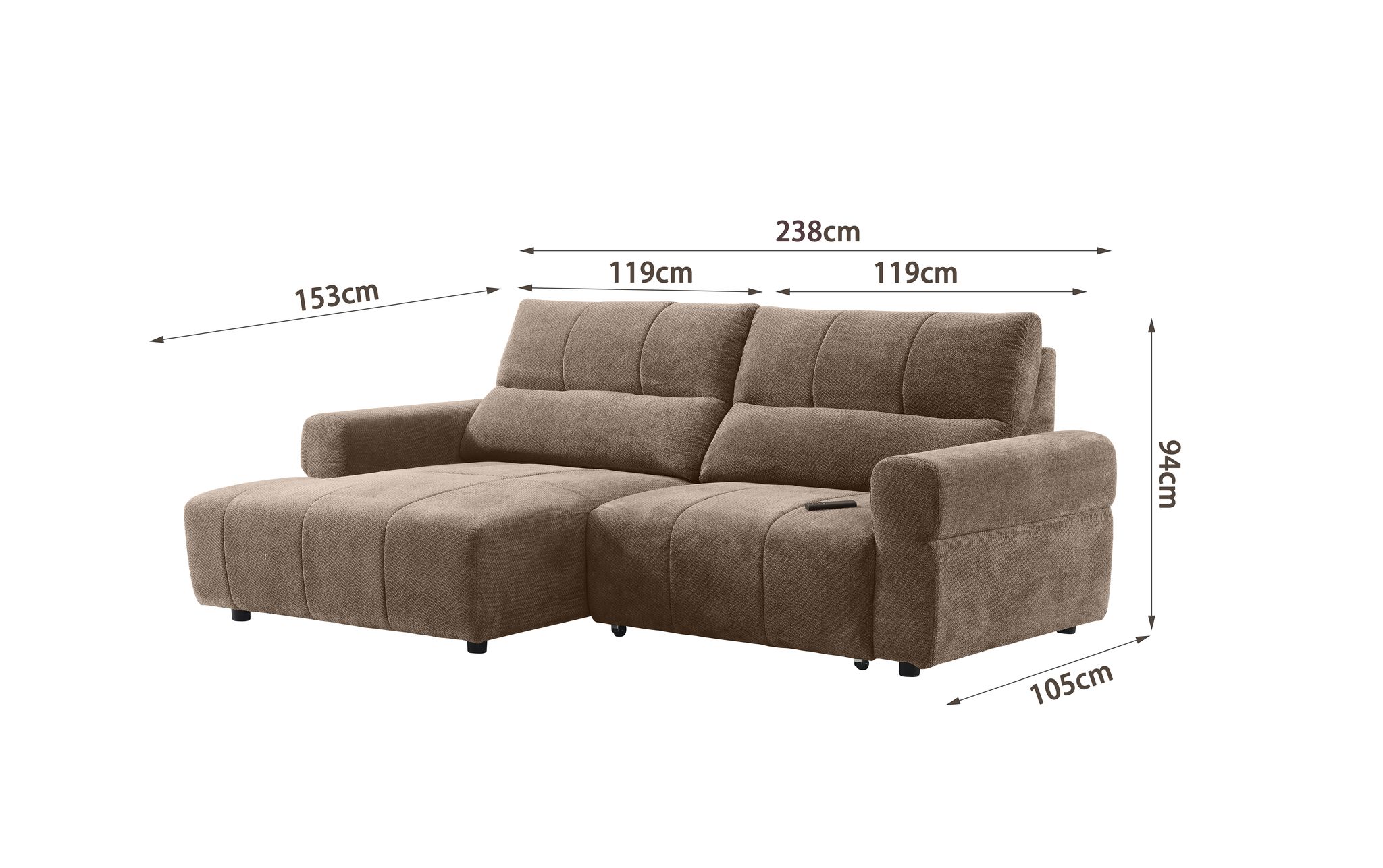 Kampinė sofa DAVINCI MILLENIUM-04 LV, Ruda - Vaizdas 7