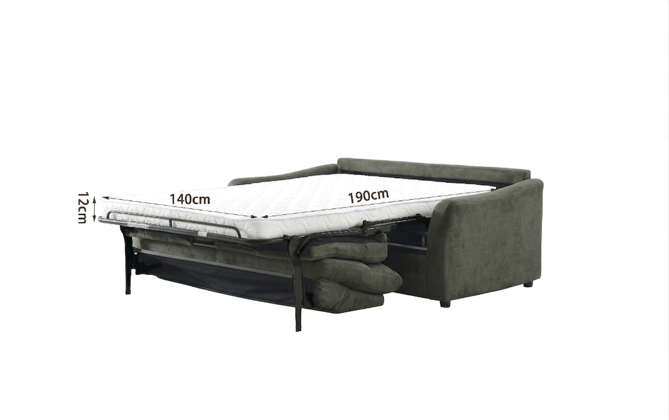 Trivietė sofa su miegamu mechanizmu ARIZONA MILLENIUM-03, Samanų žalia - Vaizdas 6