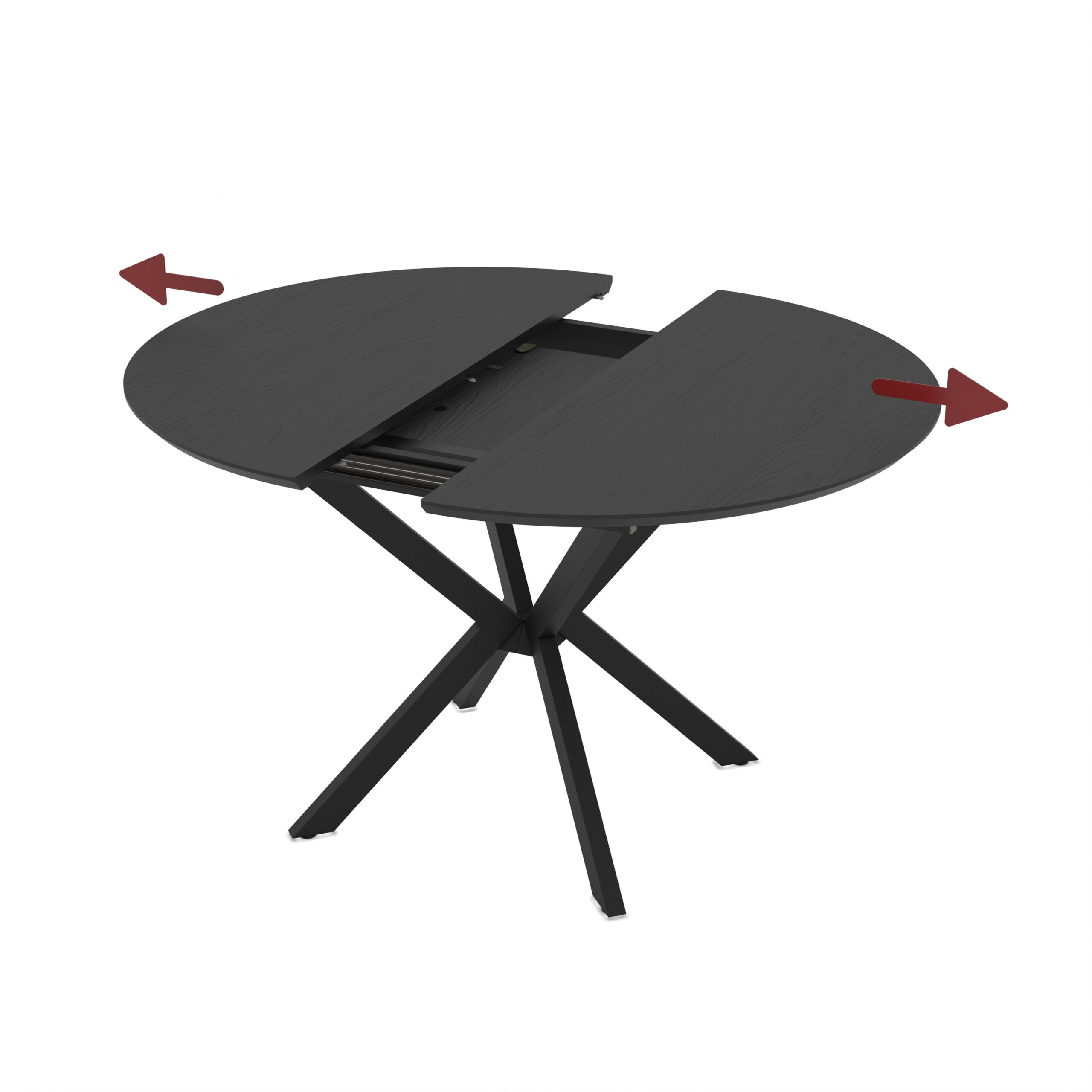 Išskleidžiamas valgomojo stalas Dobok 110 / Senkron Black, Juodas - Vaizdas 2