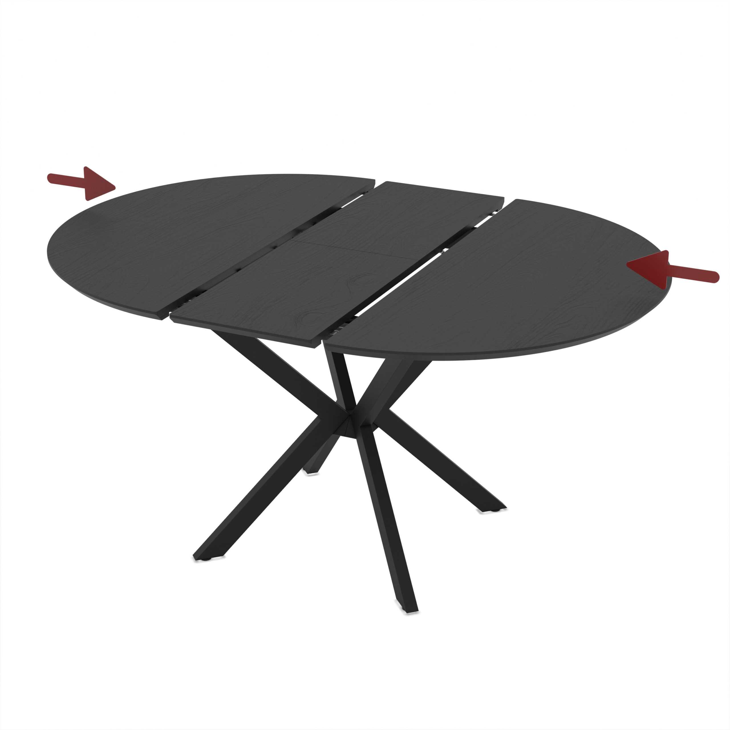 Išskleidžiamas valgomojo stalas Dobok 110 / Senkron Black, Juodas - Vaizdas 4