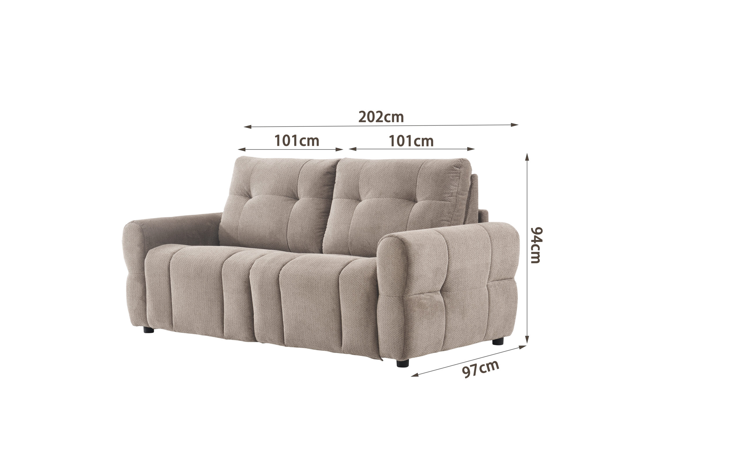 Trivietė sofa su miegamu mechanizmu SOFIA MILLENIUM-03, Šviesiai pilka - Vaizdas 7