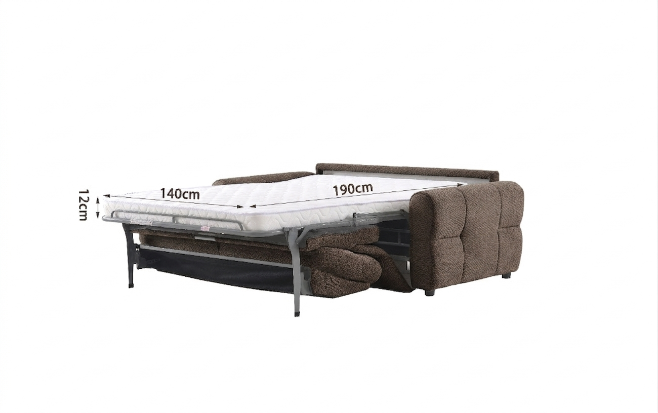 Trivietė sofa su miegamu mechanizmu SOFIA MILLENIUM-04, Ruda - Vaizdas 6