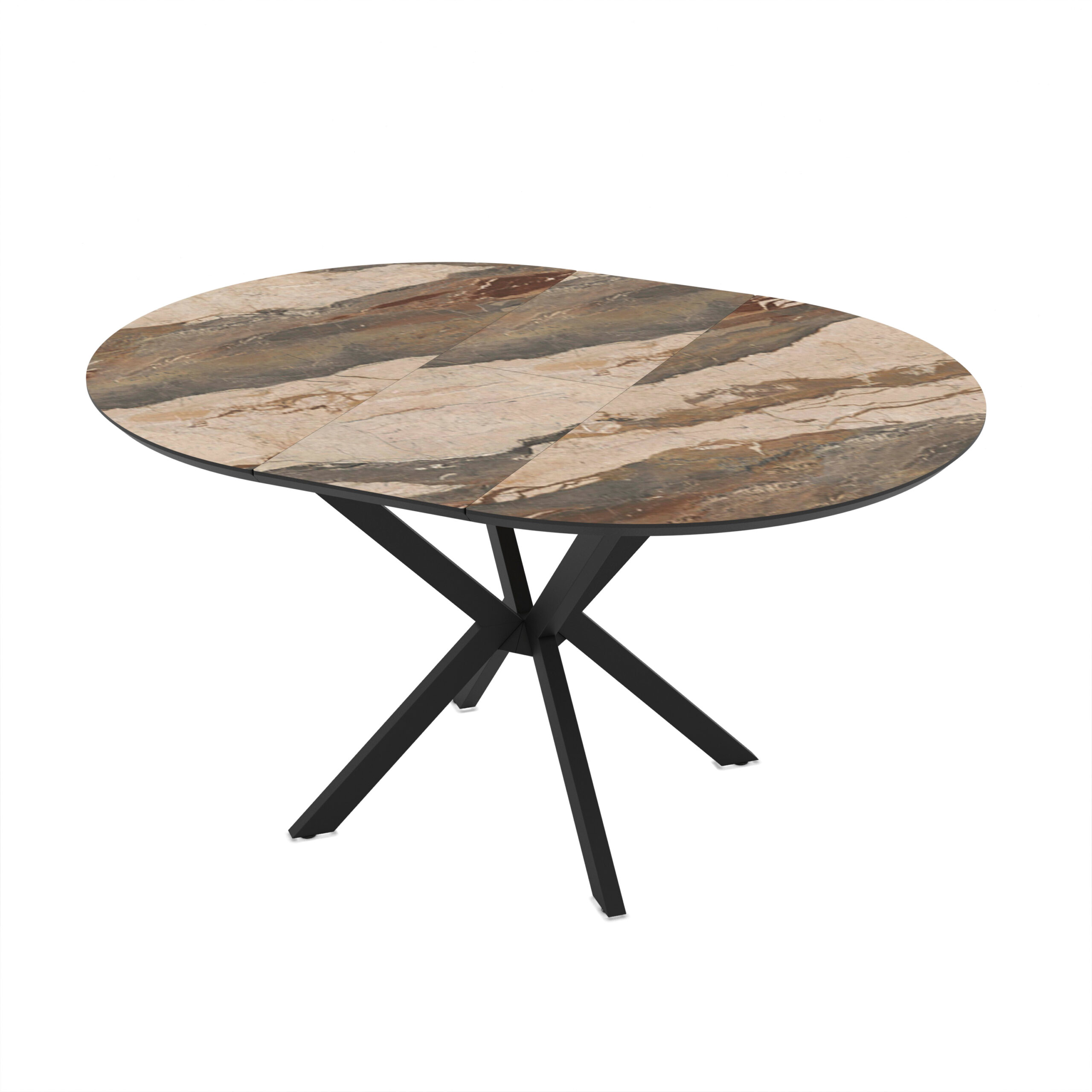 Išskleidžiamas valgomojo stalas Dobok 110 / Gaia, Rusvas (marmuro raštas) - Vaizdas 5