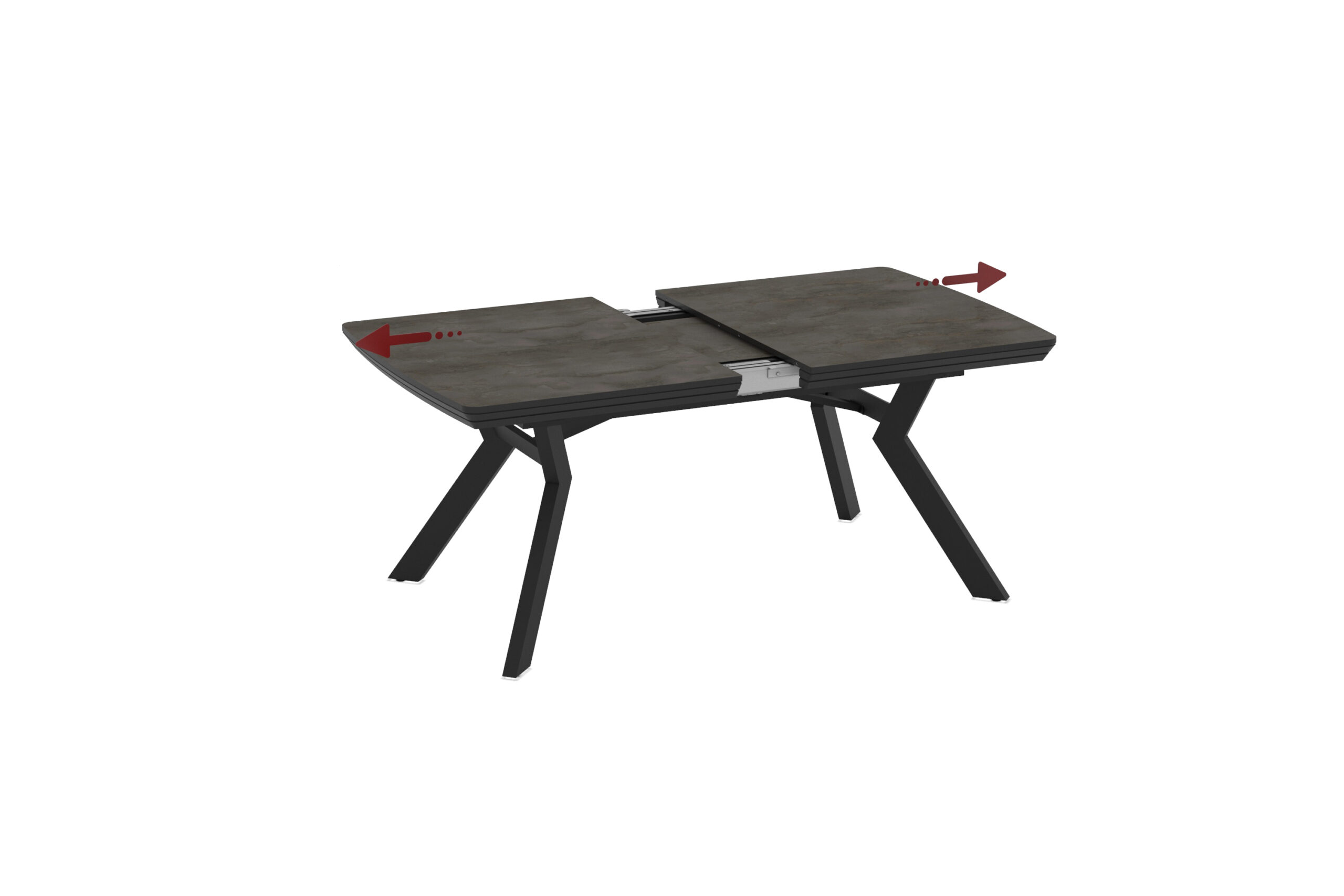 Išskleidžiamas valgomojo stalas Robat 160 / Irony Melamine, Pilkas (marmuro raštas) - Vaizdas 2