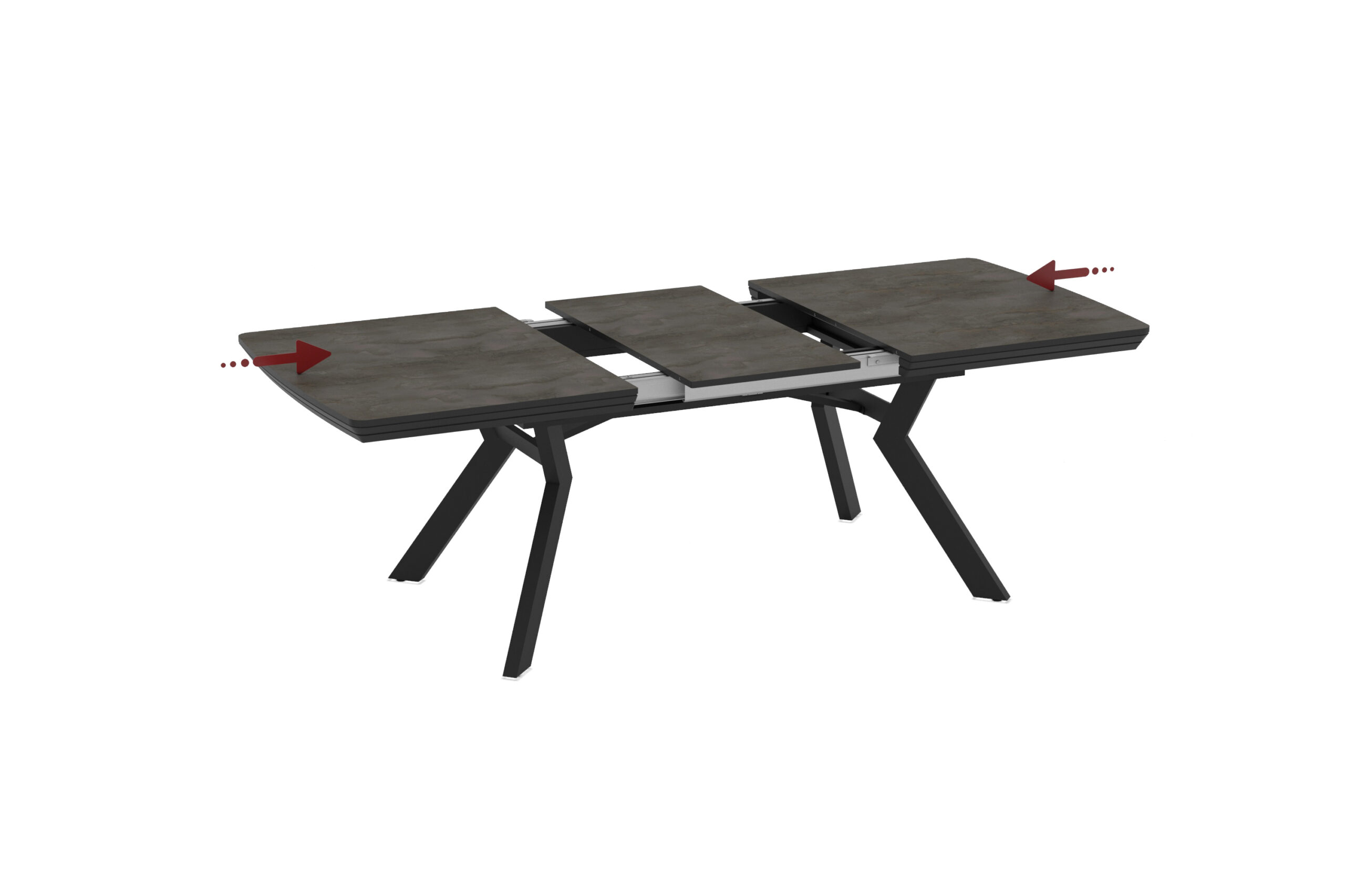 Išskleidžiamas valgomojo stalas Robat 160 / Irony Melamine, Pilkas (marmuro raštas) - Vaizdas 4