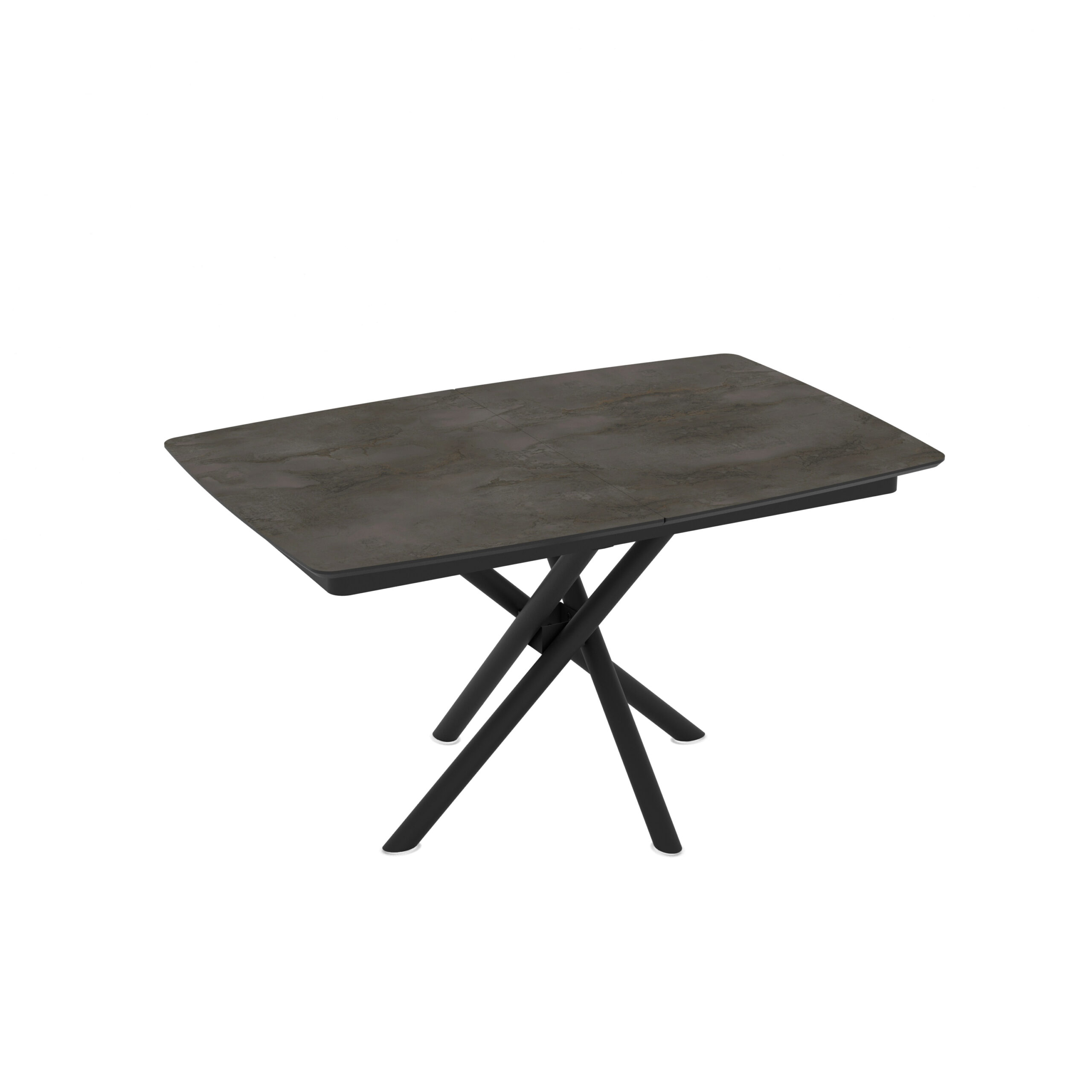 Išskleidžiamas valgomojo stalas Katrin 138 / Irony Melamine, Pilkas (marmuro raštas)