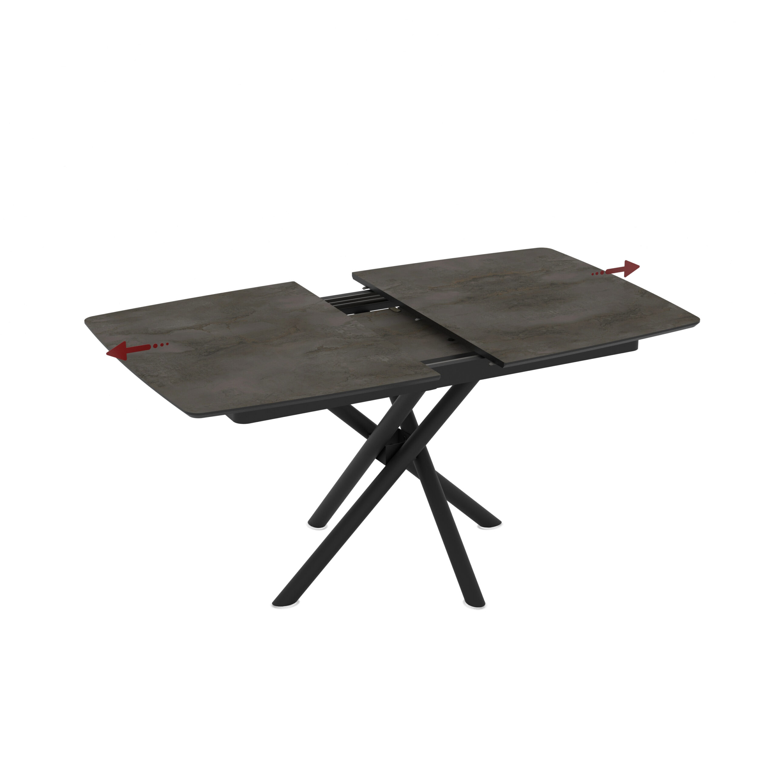 Išskleidžiamas valgomojo stalas Katrin 138 / Irony Melamine, Pilkas (marmuro raštas) - Vaizdas 2