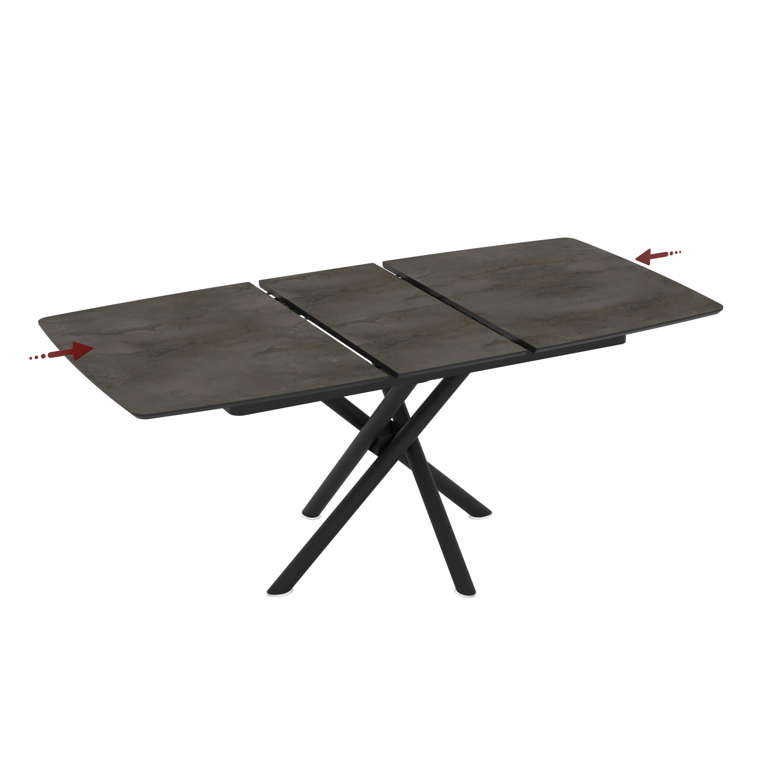 Išskleidžiamas valgomojo stalas Katrin 138 / Irony Melamine, Pilkas (marmuro raštas) - Vaizdas 4