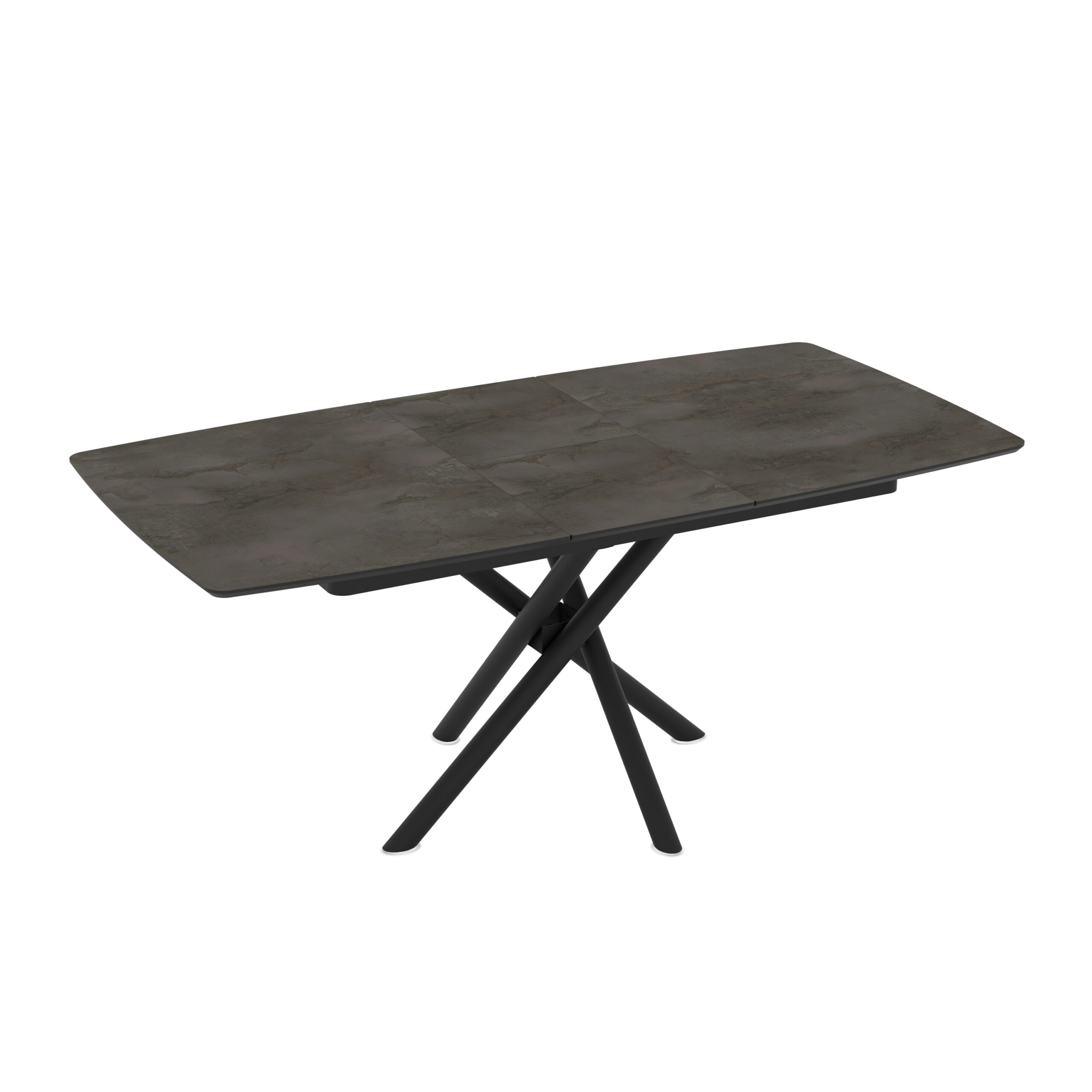 Išskleidžiamas valgomojo stalas Katrin 138 / Irony Melamine, Pilkas (marmuro raštas) - Vaizdas 5