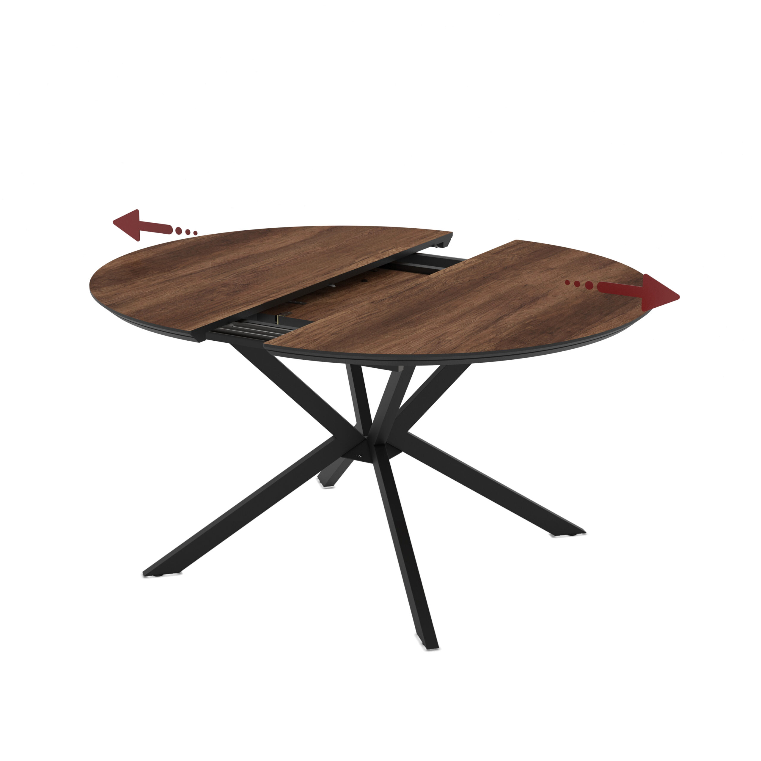 Išskleidžiamas valgomojo stalas Dobok 126 Table / Barok, Tamsiai rudas (medienos imitacija) - Vaizdas 2