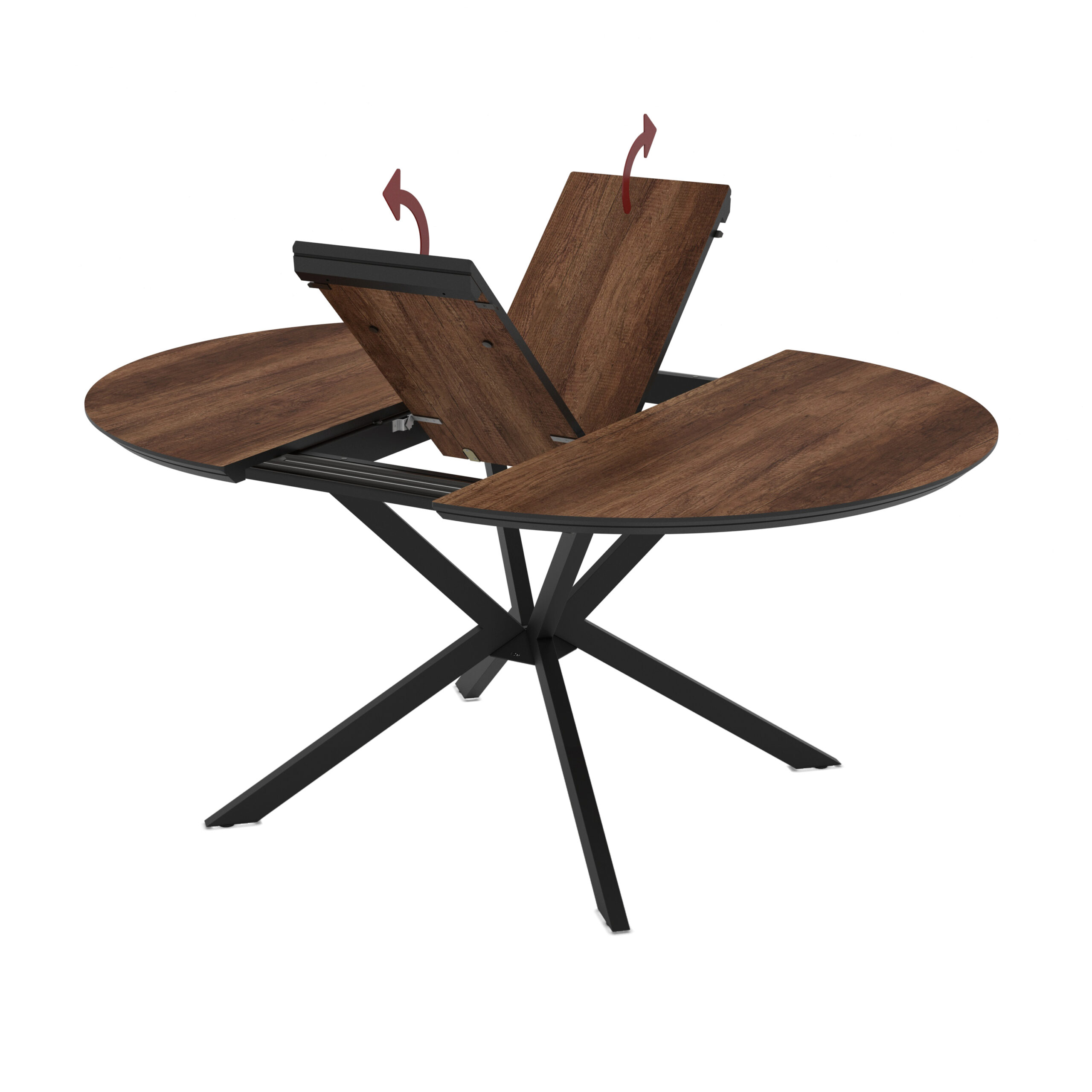Išskleidžiamas valgomojo stalas Dobok 126 Table / Barok, Tamsiai rudas (medienos imitacija) - Vaizdas 3